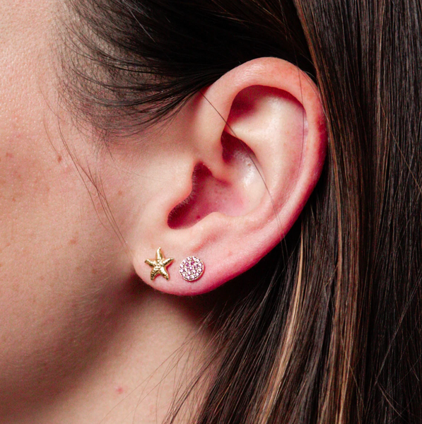 Pink Juliet Studs - Gold