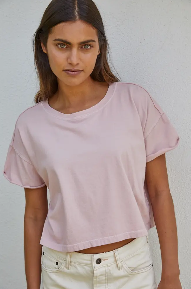 Caden Cropped Tee -- Shadow Rose