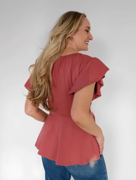Abigail Top -- Withered Rose