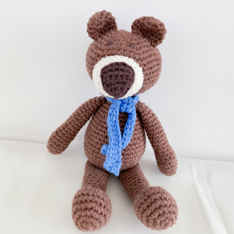 Mini Crochet Bear - Dark Brown